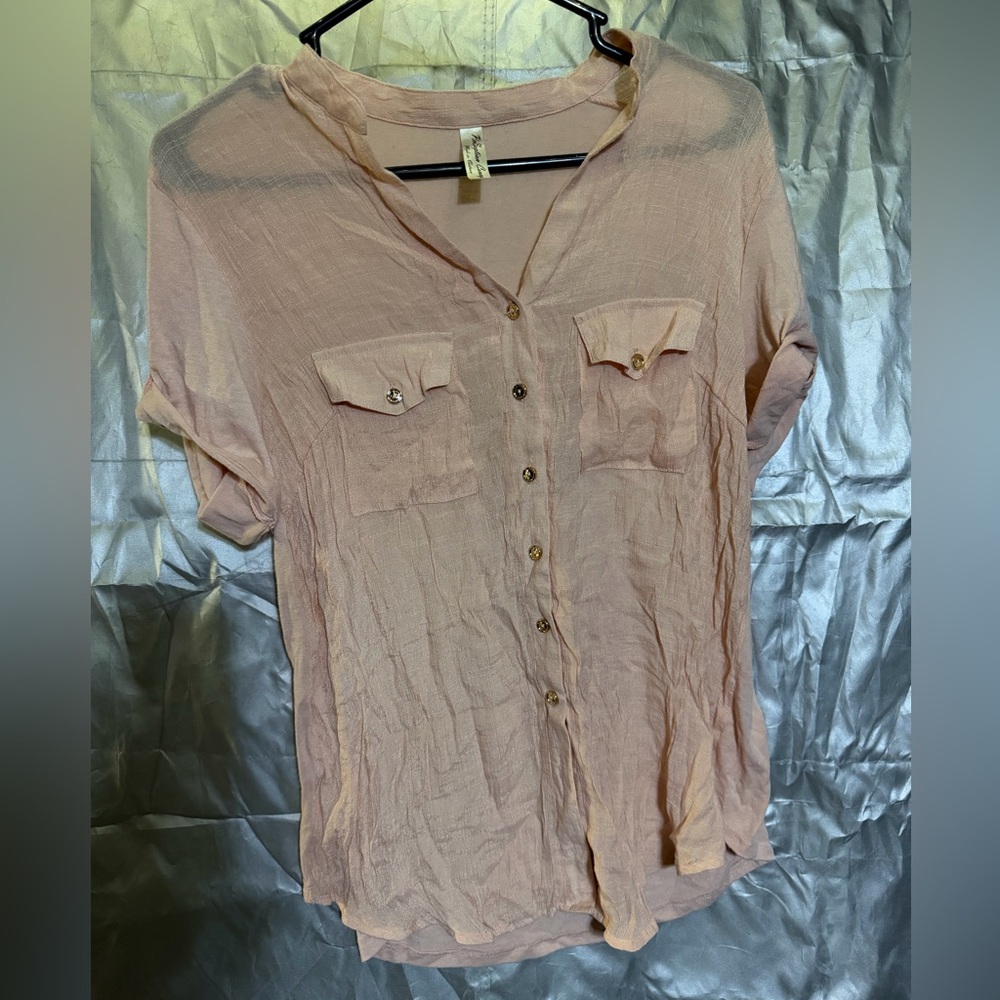 Perseption Concept Light Pink Button-Down Shirt - image 1